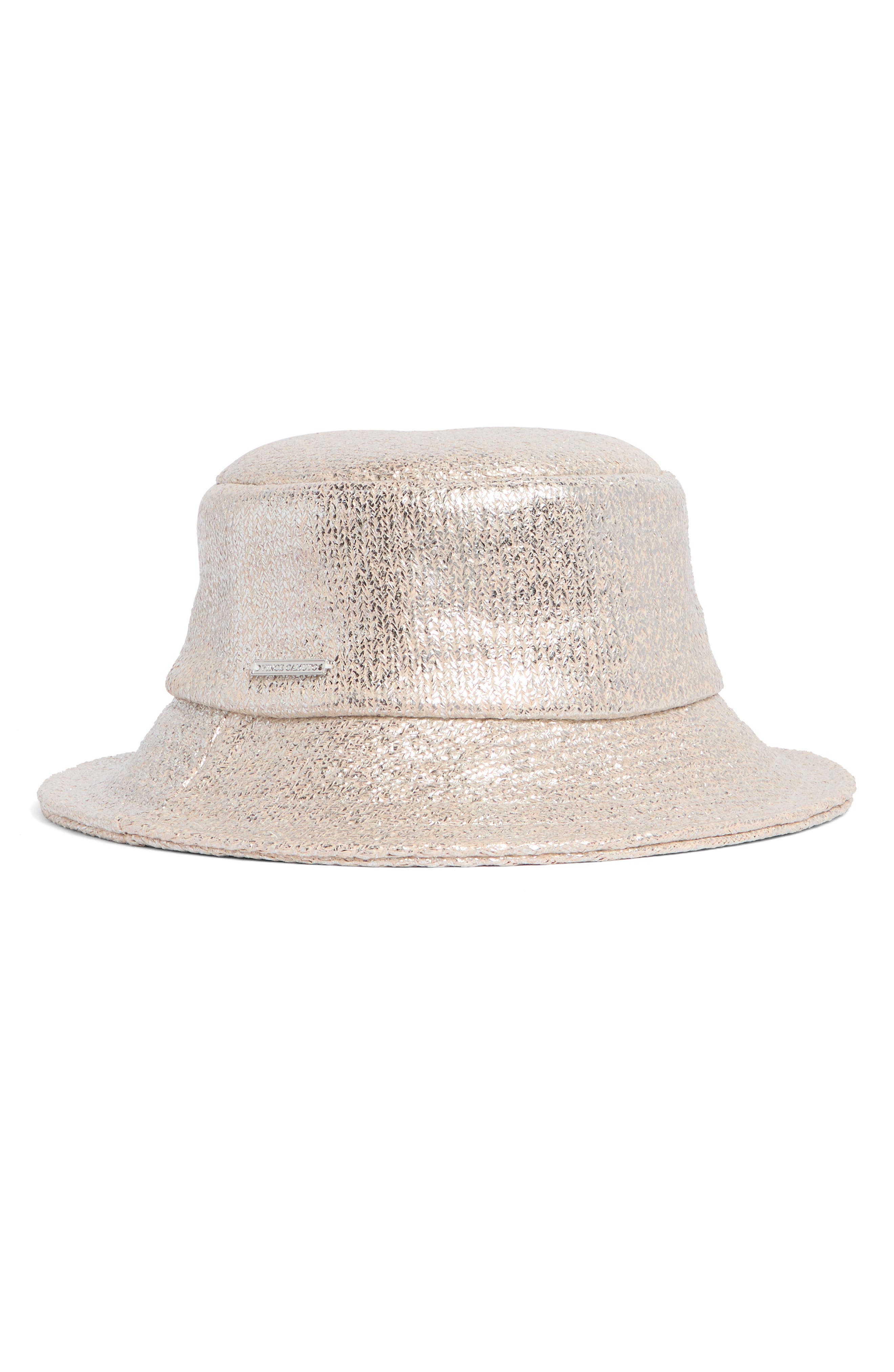 Vince Camuto Metallic Paper Straw Bucket Hat (Women) | Nordstromrack