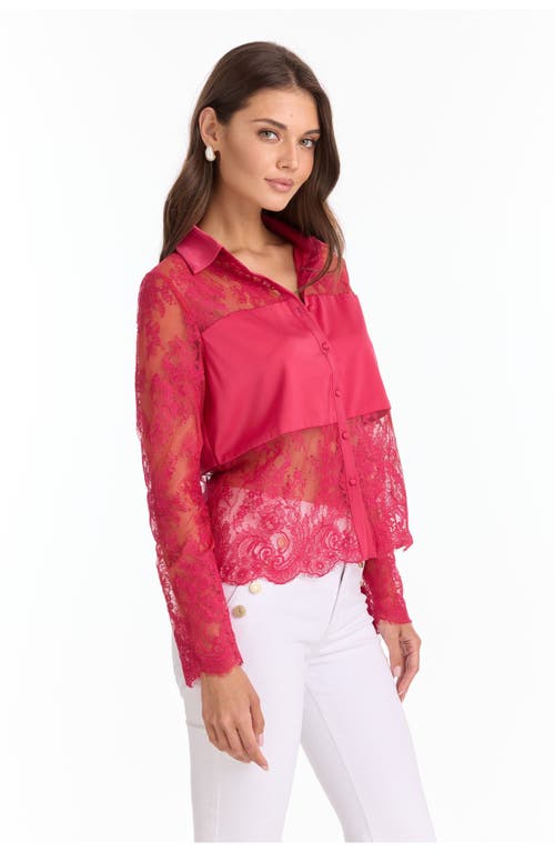 The Noli Shop Vienna Lace Blouse In Pink