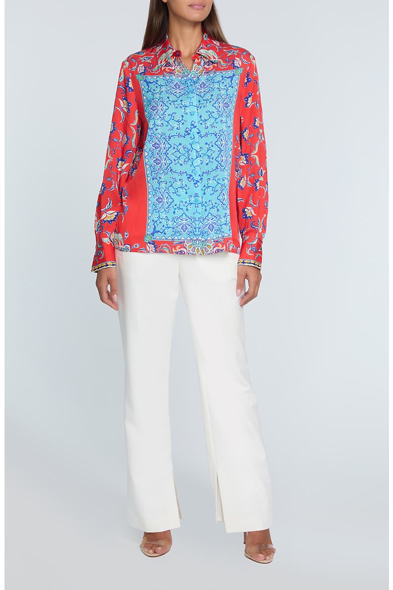 The Haven Isle of Capri Stretch Silk Shirt, Alternate, color, ISLE OF CAPRI PRINT
