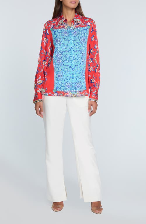 Elie Tahari The Haven Isle Of Capri Printed Shirt In Isle Of Capri Print