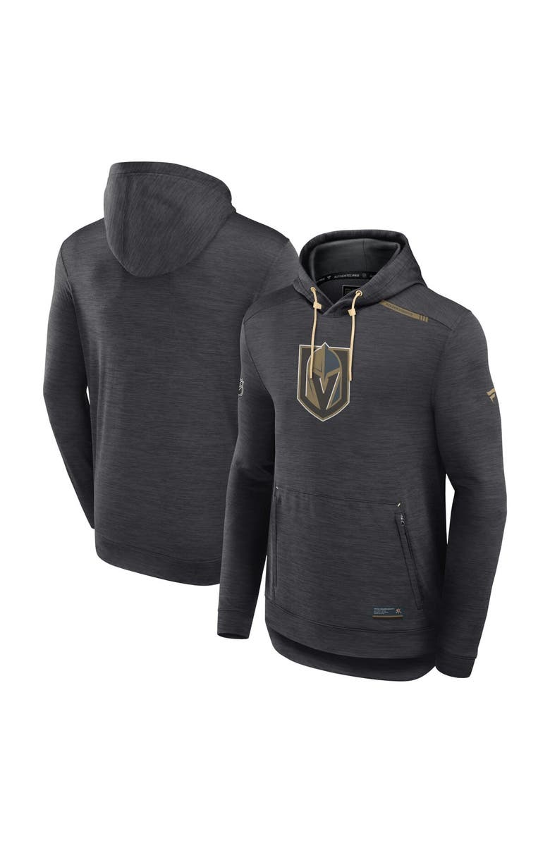 FANATICS Men's Fanatics Branded  Heather Charcoal Vegas Golden Knights Authentic Pro Tech Pullover Hoodie, Main, color, 