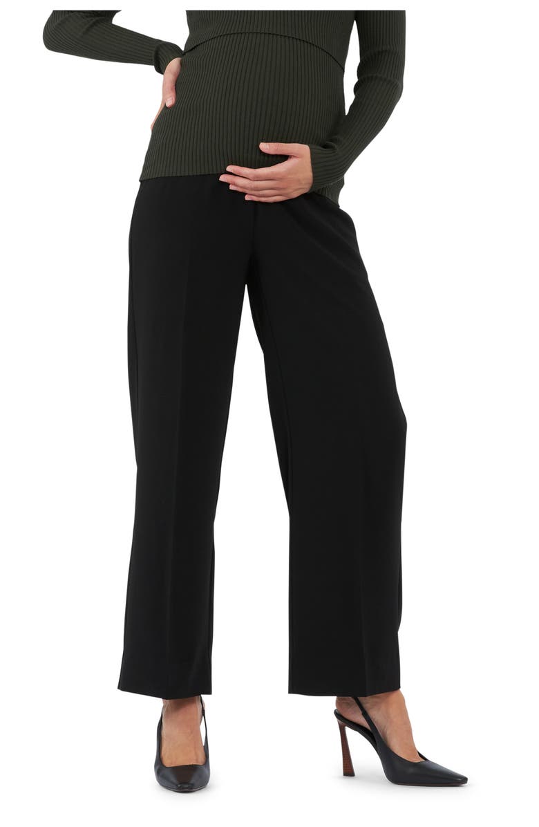 Ripe Maternity Alexa Wide Leg Maternity Work Pant - Black, Main, color, Black