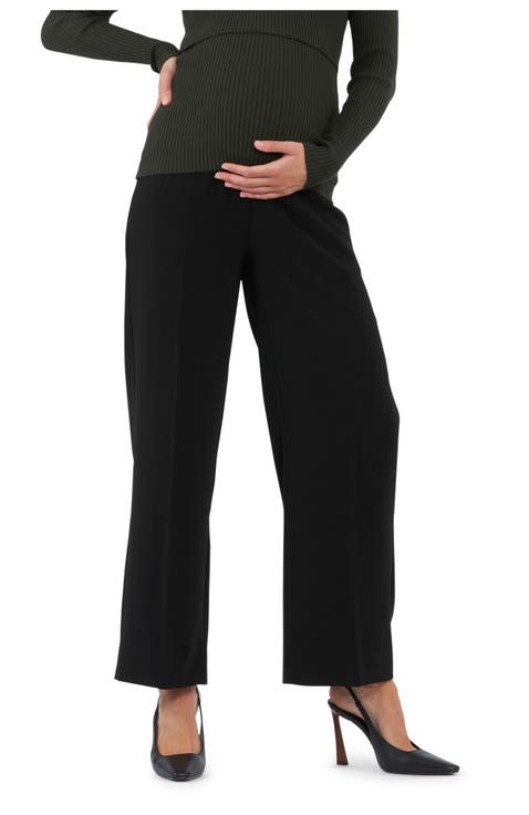 Alexa Wide Leg Maternity Work Pant - Black