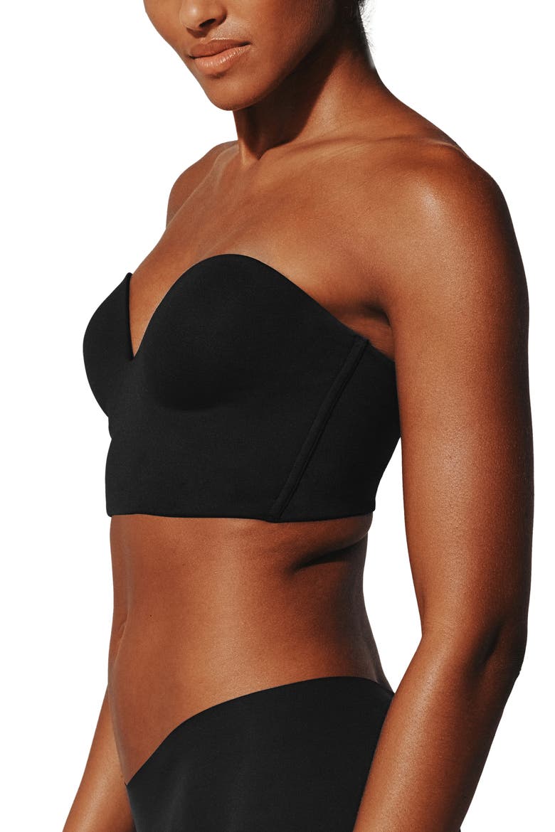 Zero Edge™ Strapless Underwire Bustier Bra, Alternate, color, BLACK