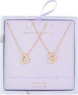 Leith Together Is My Favorite Place To Be Set of 2 Open Heart Pendant Necklaces