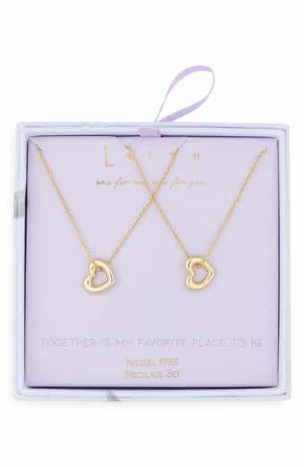 Together Is My Favorite Place To Be Set of 2 Open Heart Pendant Necklaces