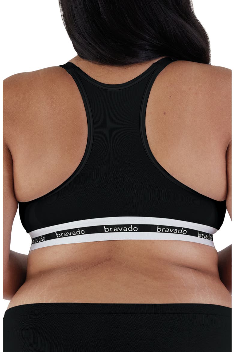 Original Organic Cotton Blend Extended Cup Maternity/Nursing Bra, Alternate, color, BLACK
