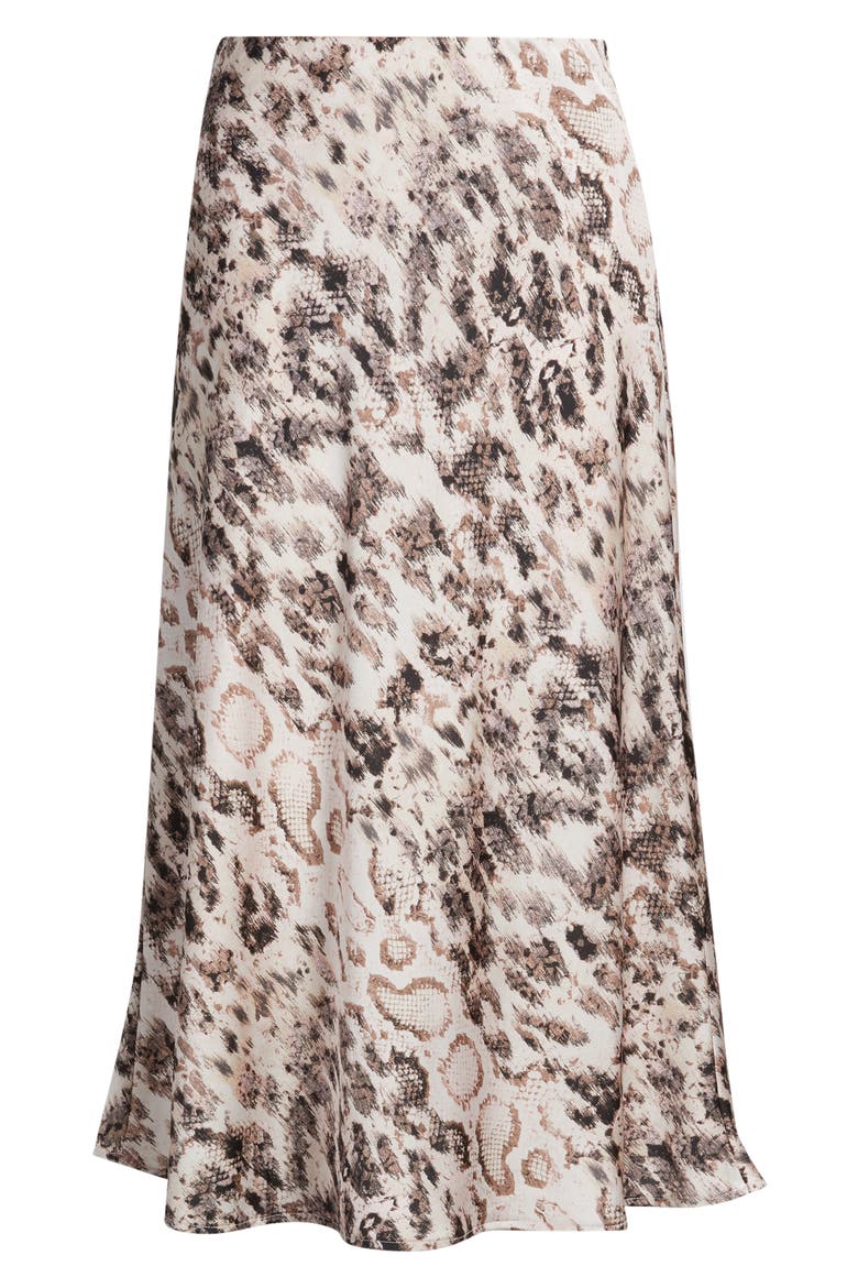Print Satin Maxi Skirt, Alternate, color, MOCHA SNAKE