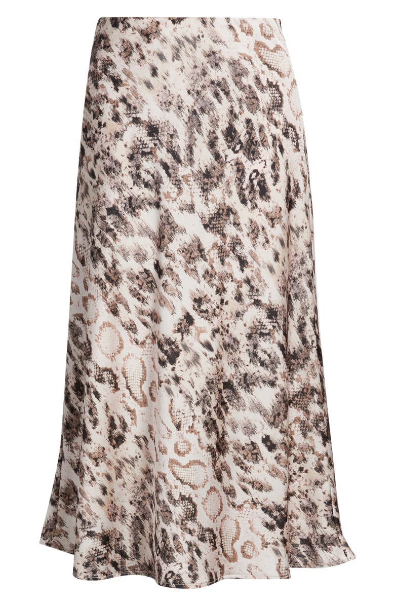 Tahari ASL Print Satin Maxi Skirt, Main, color, Mocha Snake