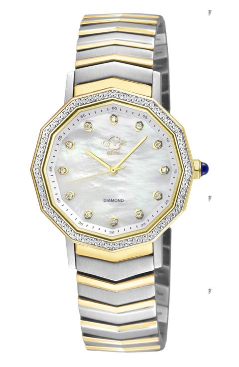 Spello II Mother-of-Pearl & Diamond Bracelet Watch, 36mm