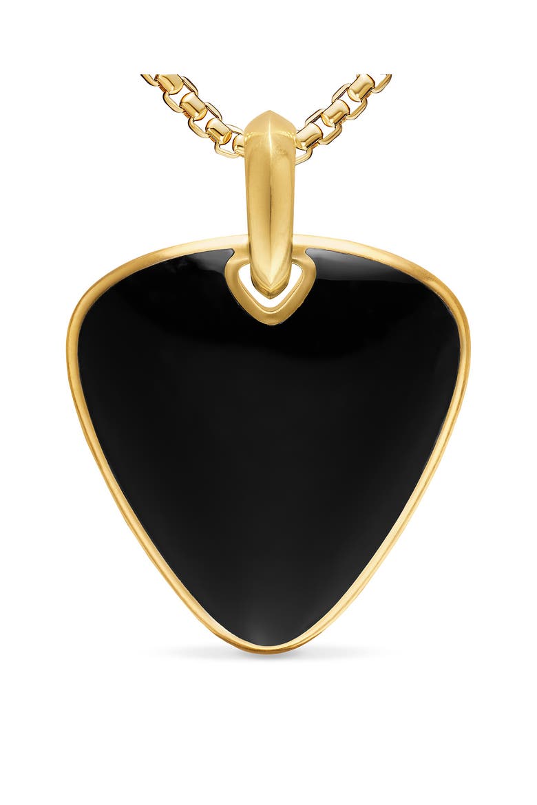 Men's Streamline Pick Amulet in 18K Yellow Gold, Alternate, color, BLACK