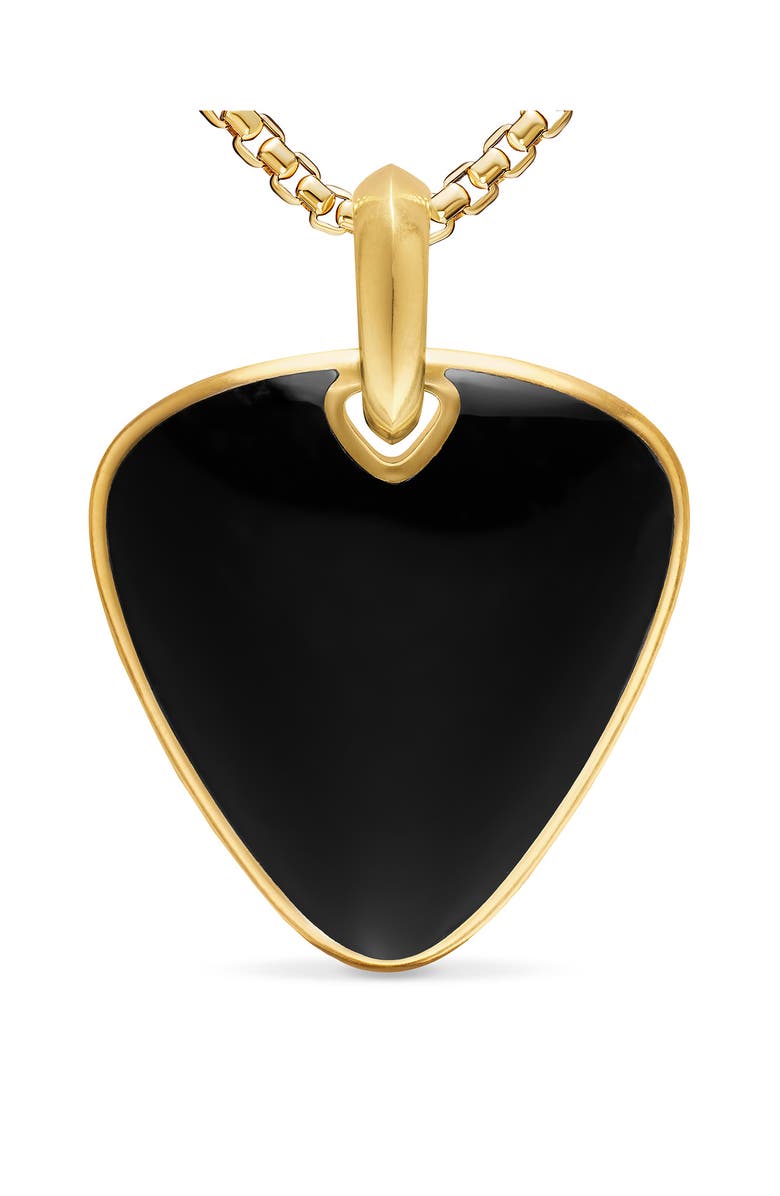 David Yurman Men's Streamline Pick Amulet in 18K Yellow Gold, Alternate, color, Black