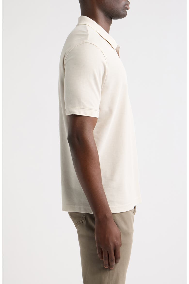 Piqué Johnny Collar Shirt, Alternate, color, GREY MOONBEAM