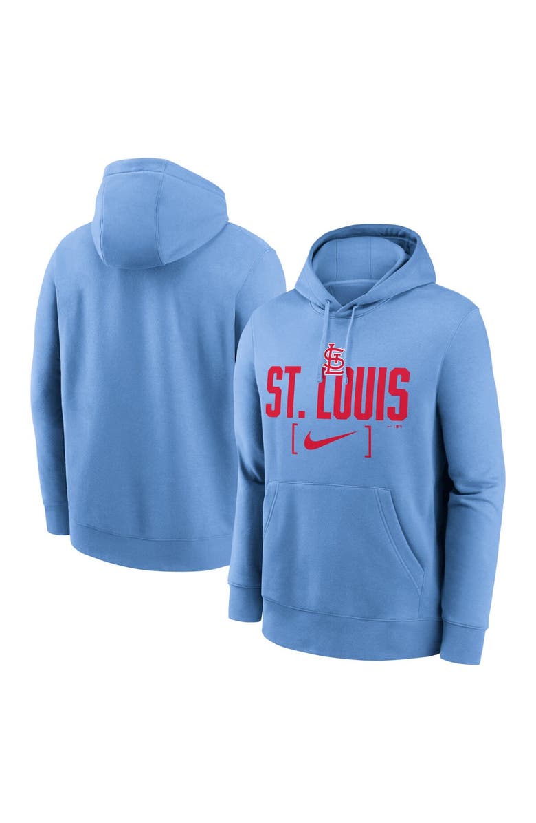 Nike Men's Nike Light Blue St. Louis Cardinals Club Slack Pullover Hoodie, Main, color, 