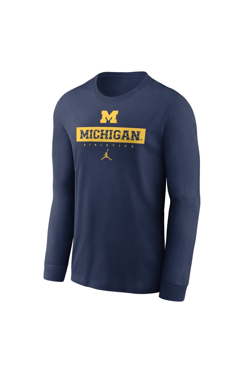 Jordan Brand Men's Jordan Brand Navy Michigan Wolverines 2024 Sideline Legend Performance Long Sleeve T-Shirt, Alternate, color, 