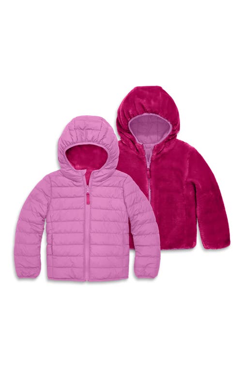 Primary Kids' Water Resistant Reversible Puffer Jacket In Pink
