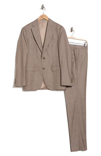 Jack Victor Mason Slub Wool Suit In Brown