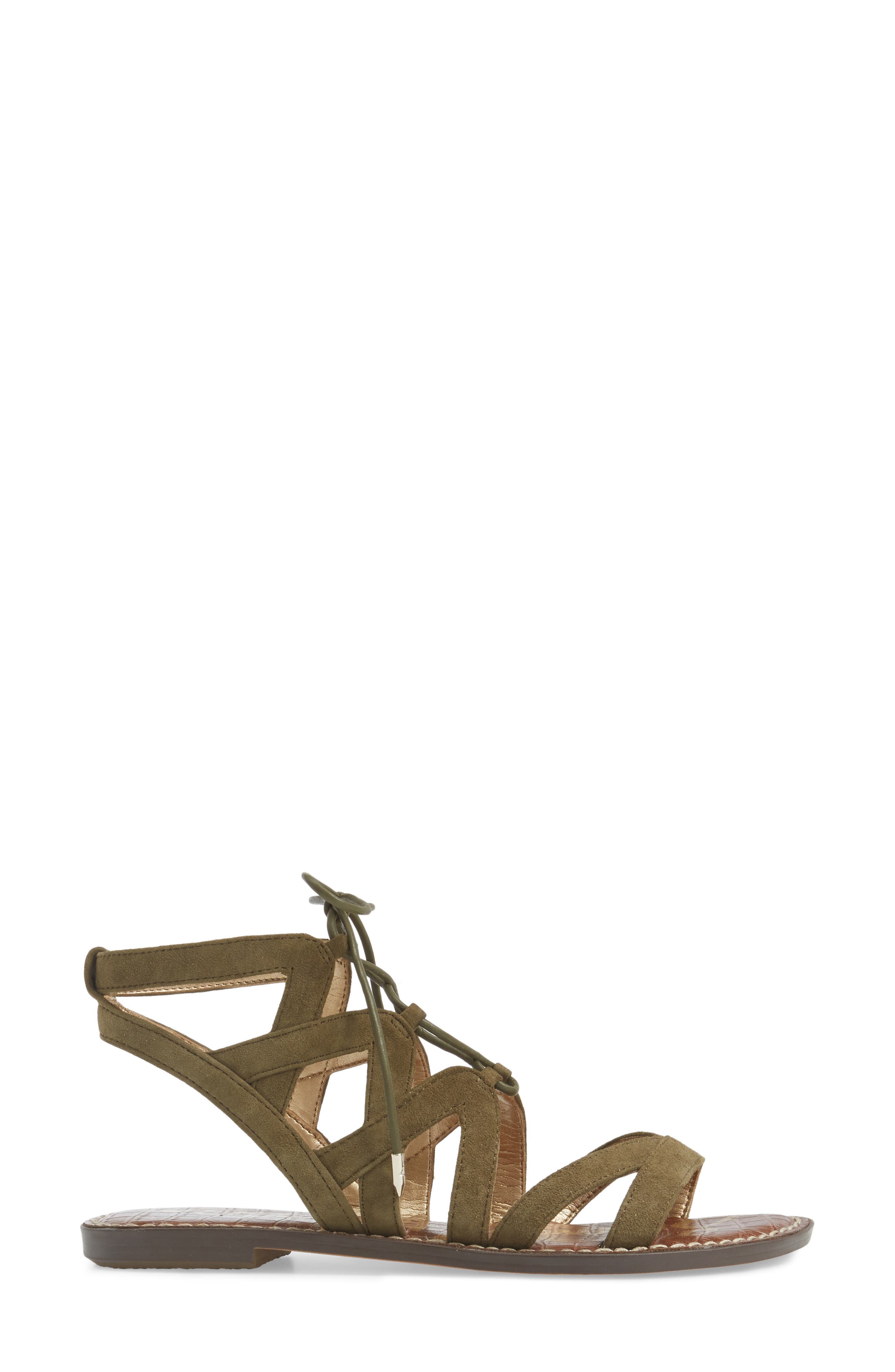 Gemma Lace-Up Sandal, Alternate, color, MOSS GREEN SUEDE