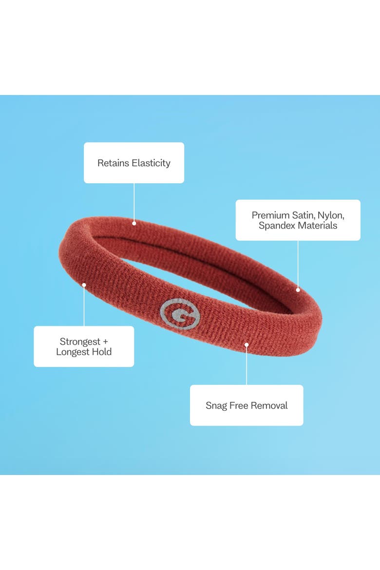 Any Fit Hair Bands, Damage Free Hair Ties Made with Seamless Microfiber Elastics, Alternate, color, Brown