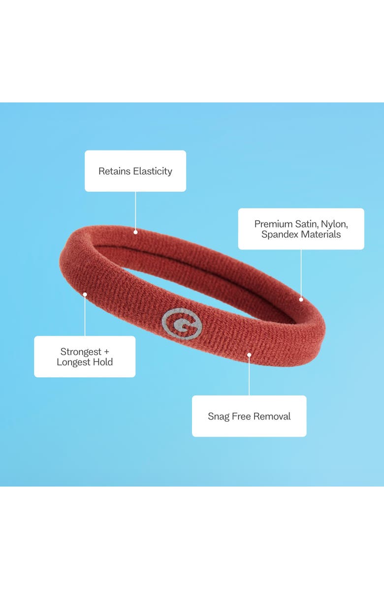 Gimme Beauty Any Fit Hair Bands, Damage Free Hair Ties Made with Seamless Microfiber Elastics, Alternate, color, Brown
