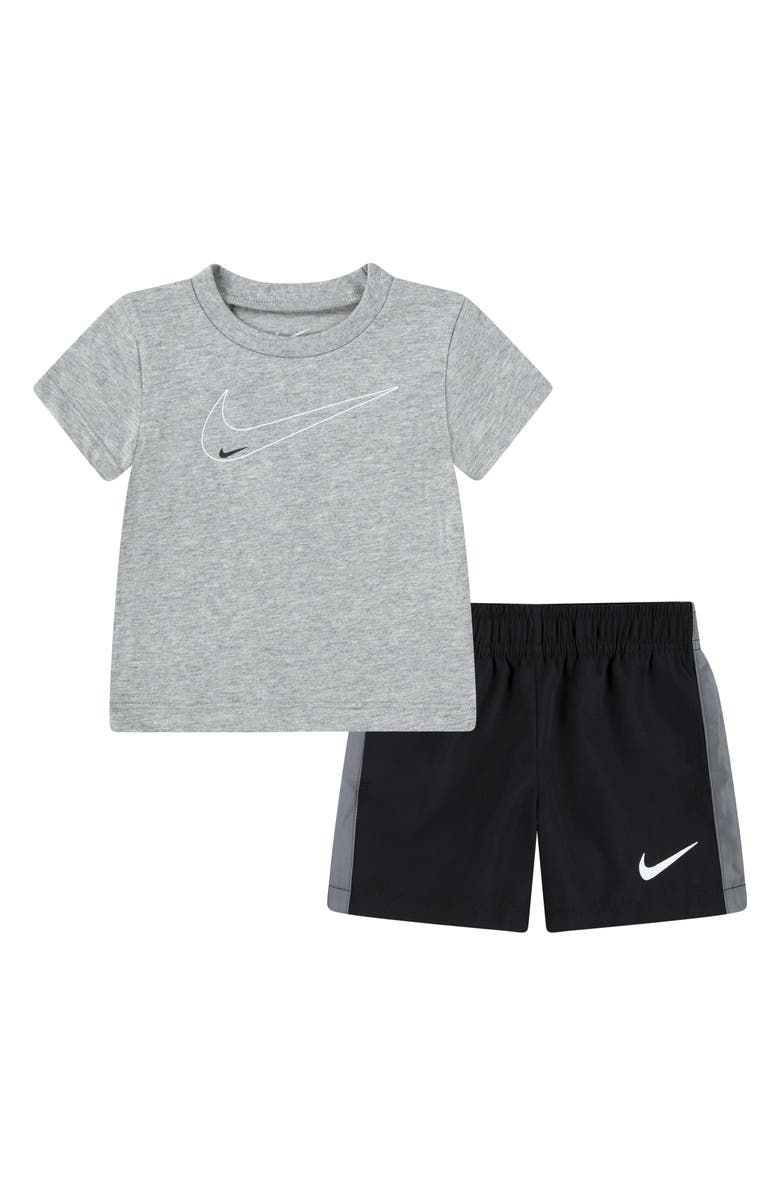 Nike Dri-FIT Sportswear Club Graphic T-Shirt & Shorts Set, Main, color, 023Black