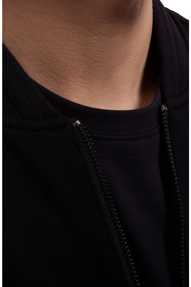 Soft Touch Knit Reversible Bomber Jacket, Alternate, color, BLACK