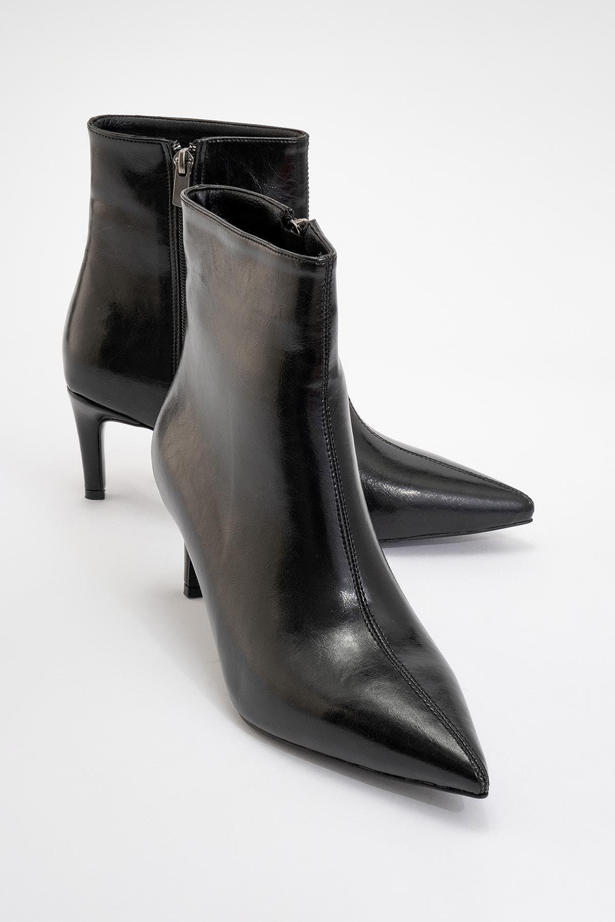 Noya Stiletto Boot, Main, color, Black Faux Leather