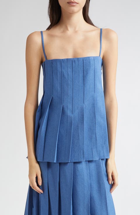 Pleated Sleeveless Top