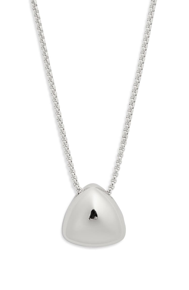 Open Edit Puffy Triangle Pendant Necklace, Main, color, Silver