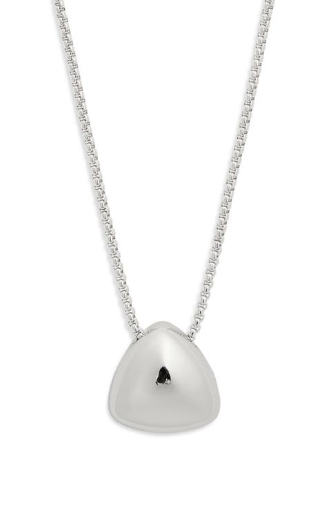 Puffy Triangle Pendant Necklace