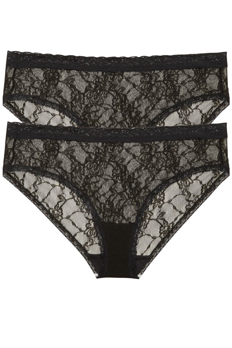 Bliss Allure Lace One Size Girl Brief 2-Pack, Main, color, Black