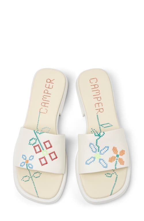 Camper Dana Slide Sandal In White Natural