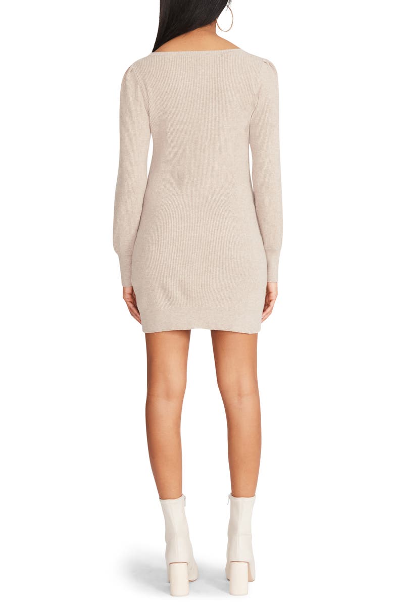 Steve Madden You Got This Ribbed Long Sleeve Mini Sweater Dress, Alternate, color, 