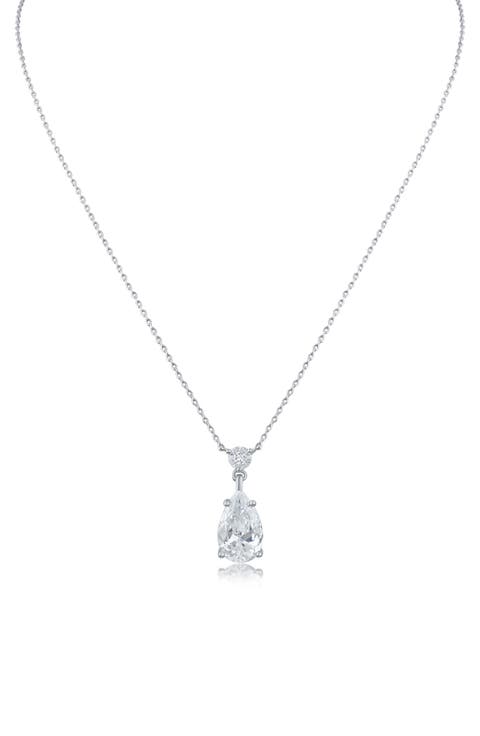Round Pear Cut Pendant Necklace