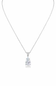 CZ by Kenneth Jay Lane Round Pear Cut Pendant Necklace