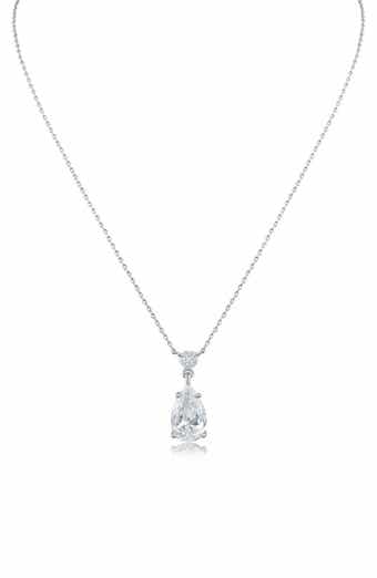 CZ by Kenneth Jay Lane Round Pear Cut Pendant Necklace
