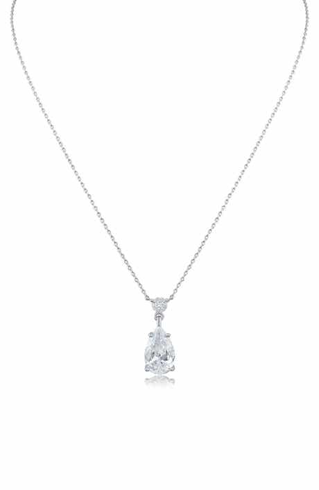 CZ by Kenneth Jay Lane Round Pear Cut Pendant Necklace