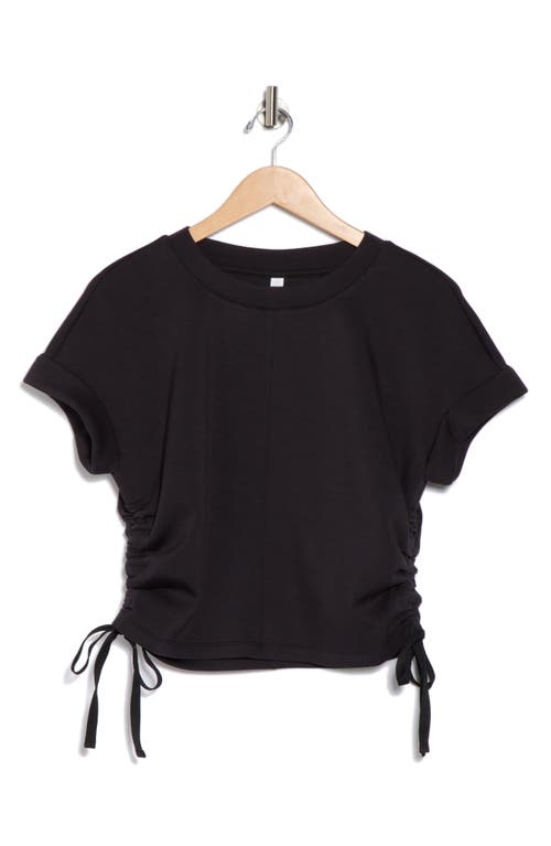 Z By Zella Whisper Ruched Scuba T-shirt In Black