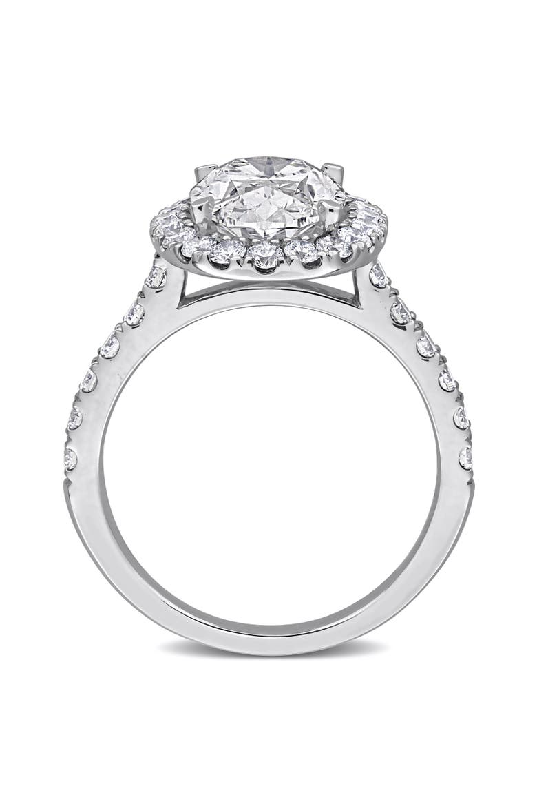 3-7/8 CTW Lab-Grown Diamond Oval Halo Ring 14k, Alternate, color, White Gold