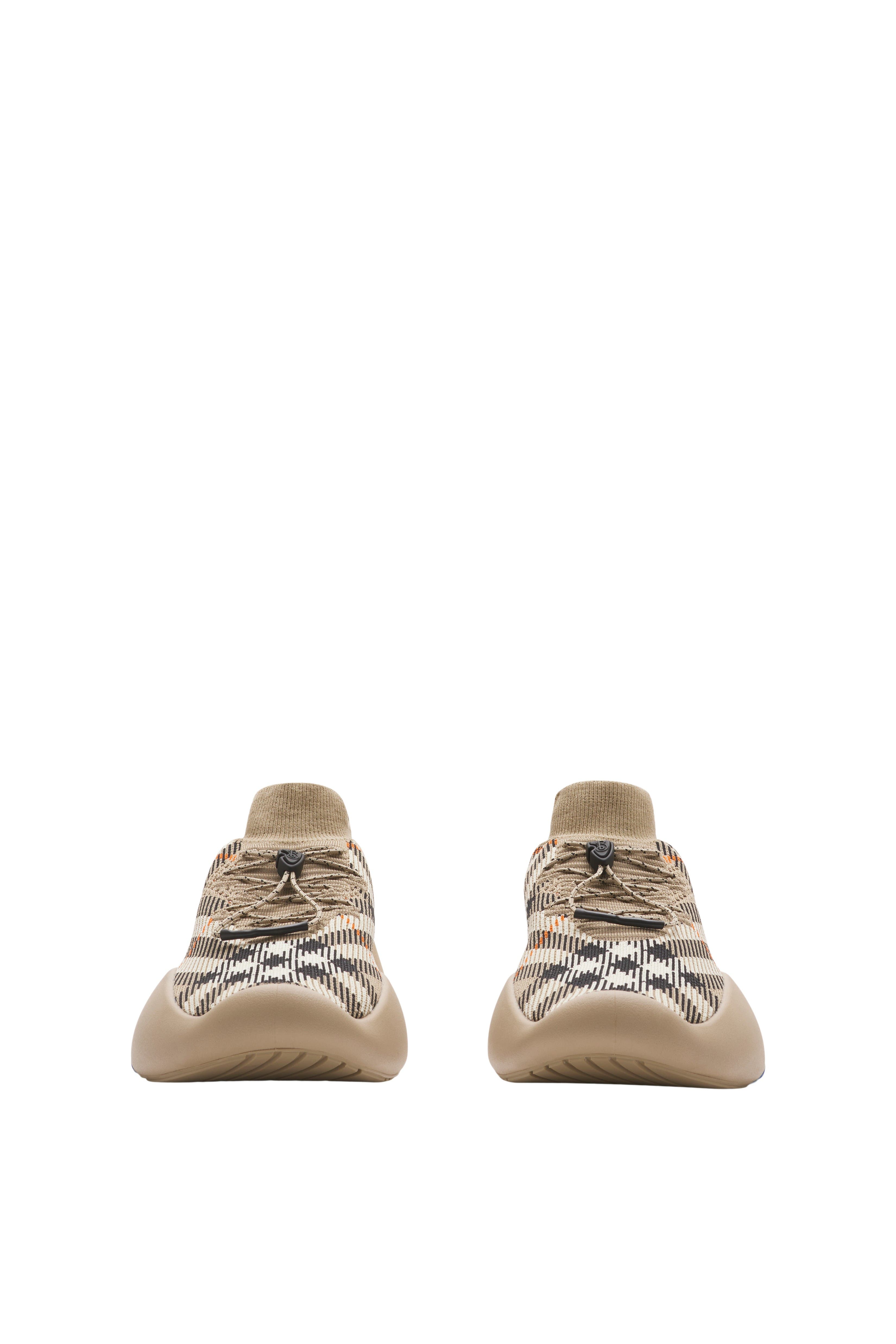 Burberry Check Knit Neptune Sneakers, Alternate, color, Sand