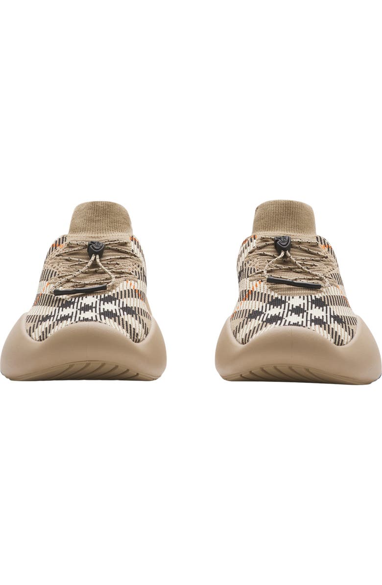 Burberry Check Knit Neptune Sneakers, Alternate, color, Sand
