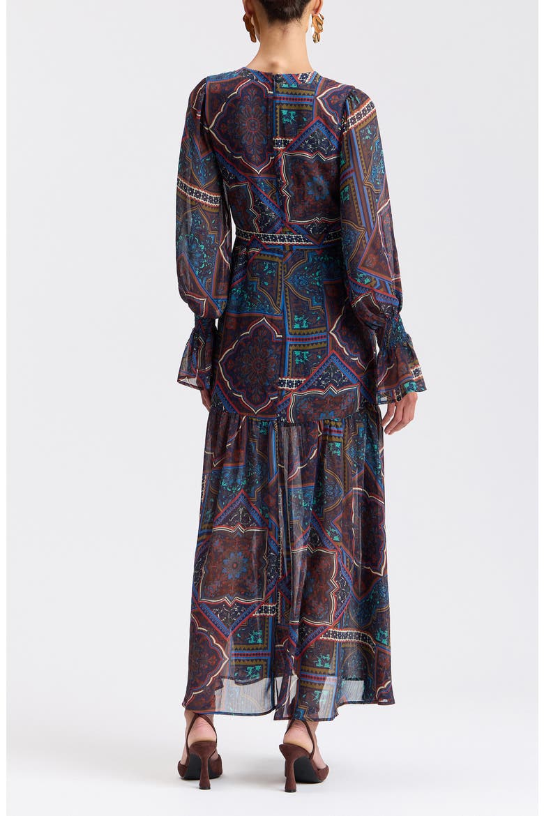 Mix Print Long Sleeve Dress, Alternate, color, JEWEL SOUK