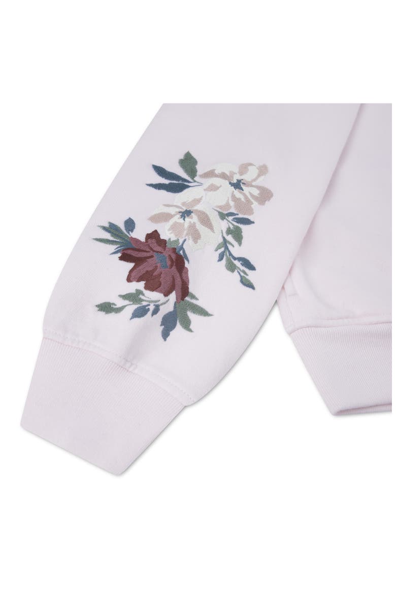 Kids' Embroidered Sleeve Hoodie, Alternate, color, PINK MARSHMALLOW