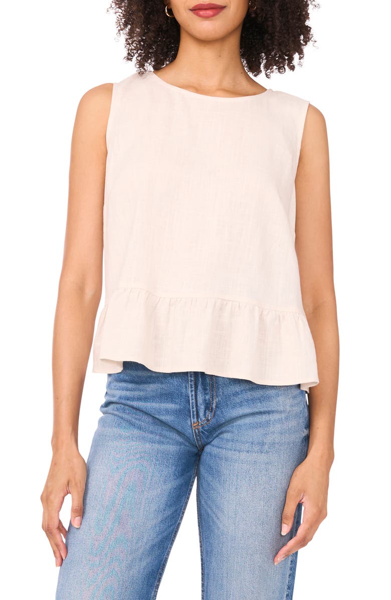 Vince Camuto Sleeveless Peplum Top, Main, color,