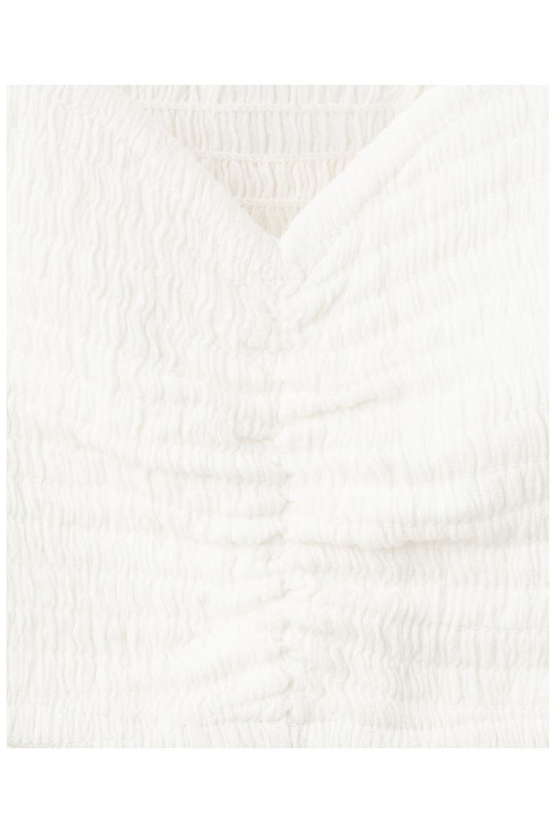 Beaded Detail Smocked Viscose Top, Alternate, color, OFF WHITE