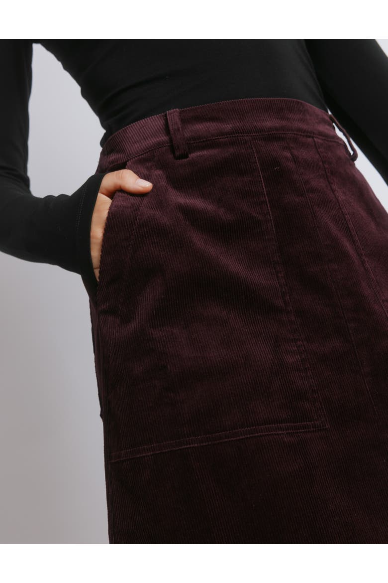 Cord A-Line Skirt, Alternate, color, Burgundy