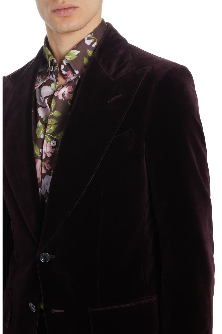 Atticus Cotton Velveteen Cocktail Jacket, Alternate, color, MULBERRY
