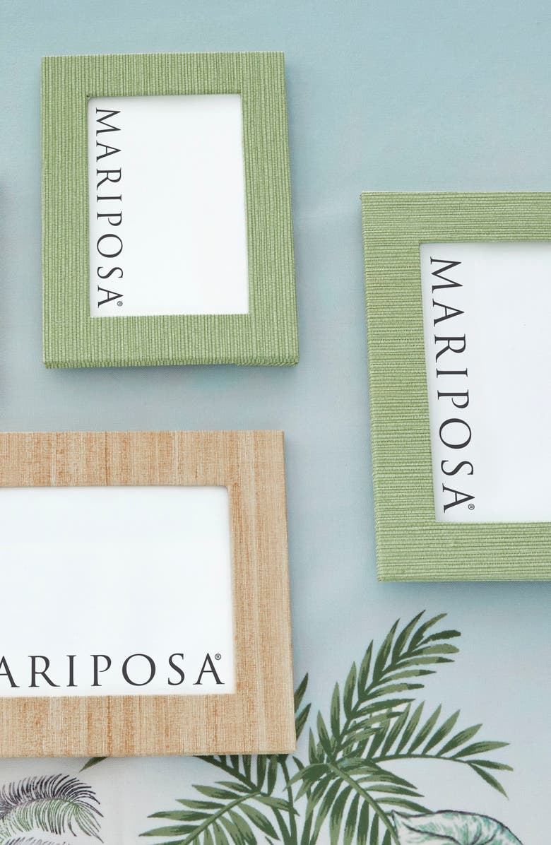Mariposa Faux Grasscloth Picture Frame, Alternate, color, Green