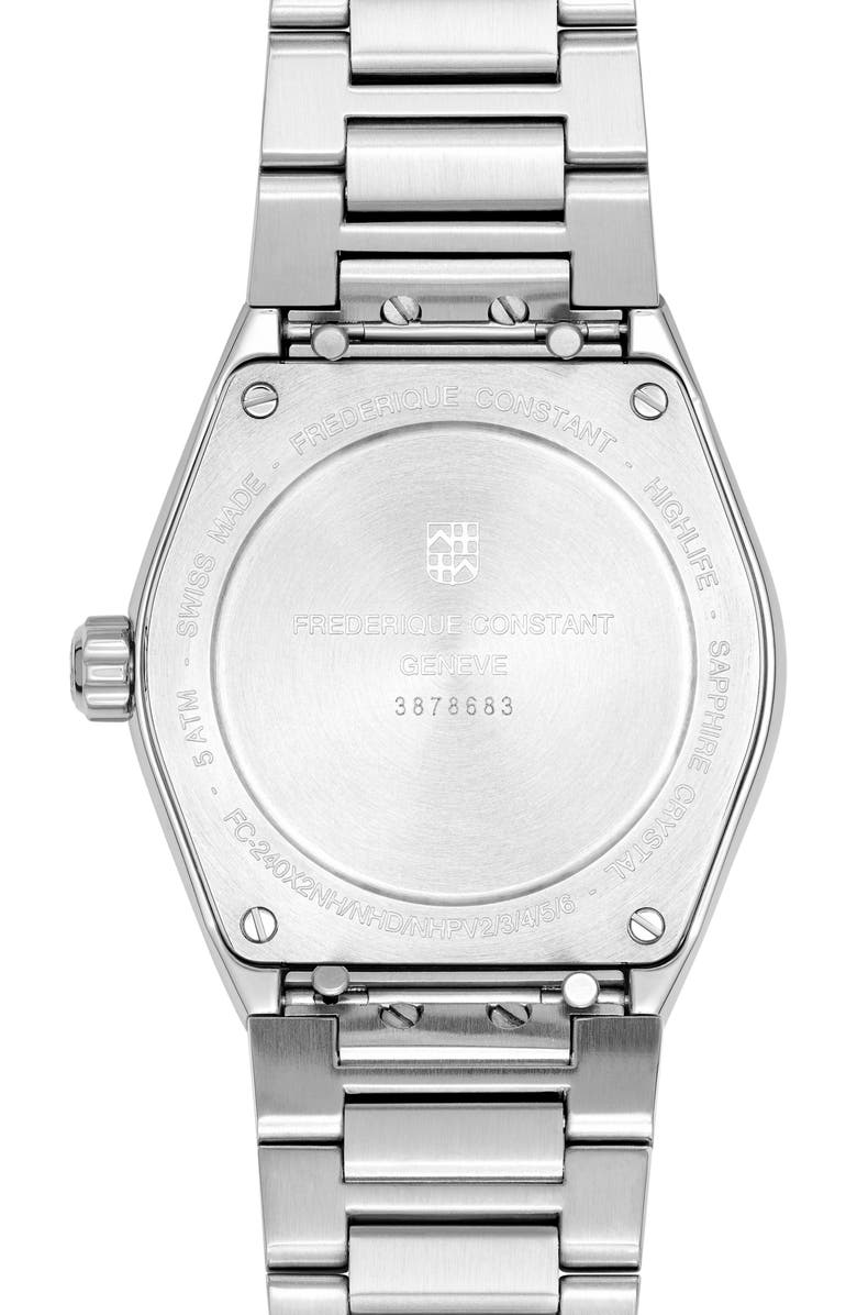 FREDERIQUE CONSTANT Highlife Diamond Quartz Bracelet Watch, 31mm, Alternate, color, Silver-Tone/Cream