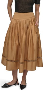 DKNY Drop Waist Cotton Voile Skirt